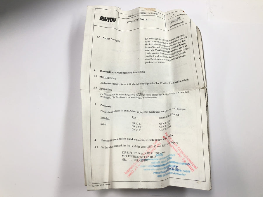 Suzuki GSX R 1100 GU74C [1987] - Bagpanel sæde pukkel DIMO bagkofanger bag