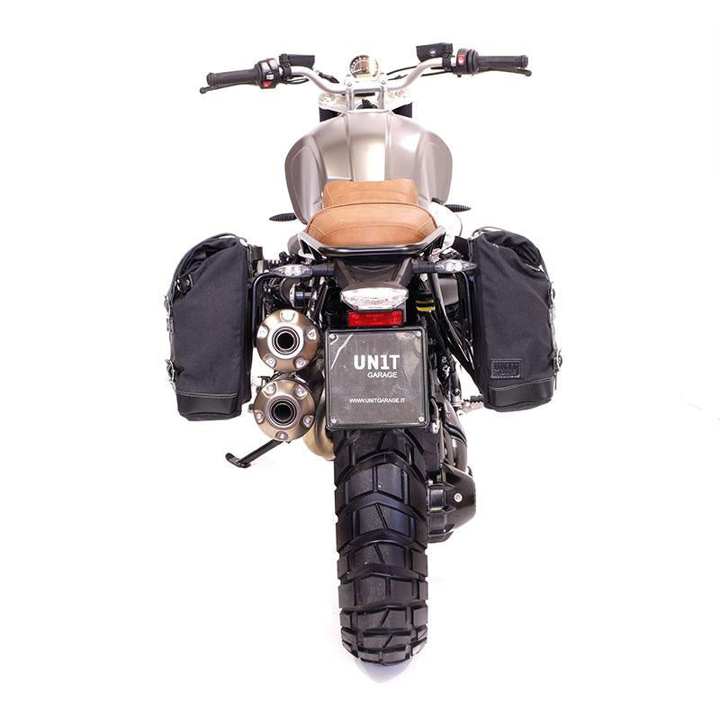 BMW R nineT 1200 Racer [2017-2020] - Zwei Seitentaschen aus Canvas + Doppelrahmen