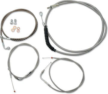 Harley Davidson Fxst [LA CHOPPERS] - Standard rustfrit stålbeklædt styrkabel/bremseledningssæt