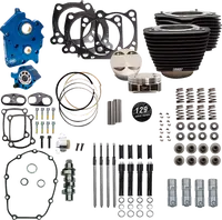Harley-Davidson FXBB 1923 Softail Street Bob Solo 117 [2026] - 129" Power Package Motorleistungs-Kit – Oberfläche: Schwarz, Hervorgehobene Lamellen – Merkmal: Verchromte Stößelstangenrohre – Bild 3
