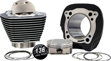 Harley-Davidson FLHCS 1923 Softail Heritage Classic 117 [2025] - 132" Hochverdichtungs- / 136" Big Bore Kit – Oberfläche: Schwarz, Hervorgehobene Lamellen – Merkmal: +8,5 cm³ Kuppelvolumen – Bild 1
