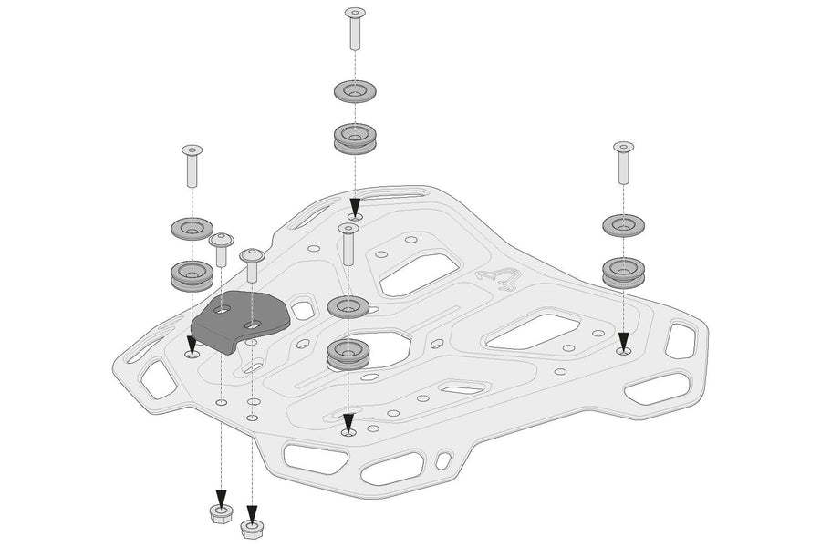 [SW-MOTECH] - Adaptersæt til ADVENTURE-RACK bagagebærer, TRAX ADV/ION/EVO, sort – billede 2