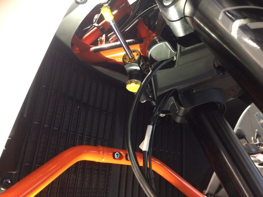 Ktm 1090 ADVENTURE R, 1190 ADVENTURE +6 [HYPERPRO] - Styredæmper monteringssæt, sort (MK-KT11-B002-B)