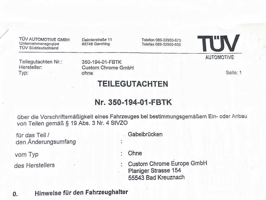 Harley Davidson FLST [1986-1990] - nedre tredobbelt klemme til FL Softail krom
