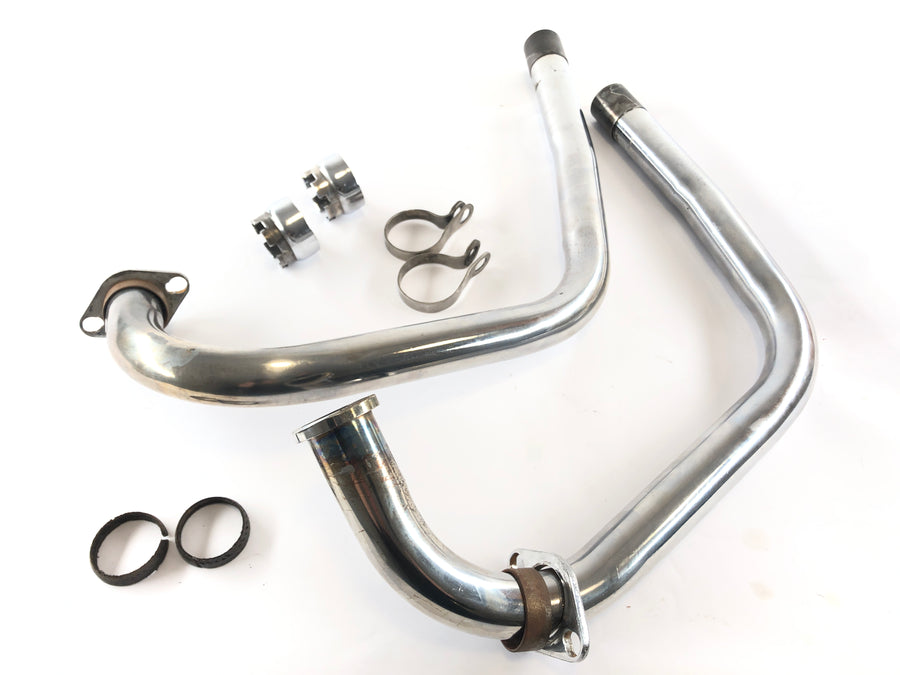 Yamaha XS 650 Type 447 [1975] - Manifold rør til venstre og højre med forbindelser