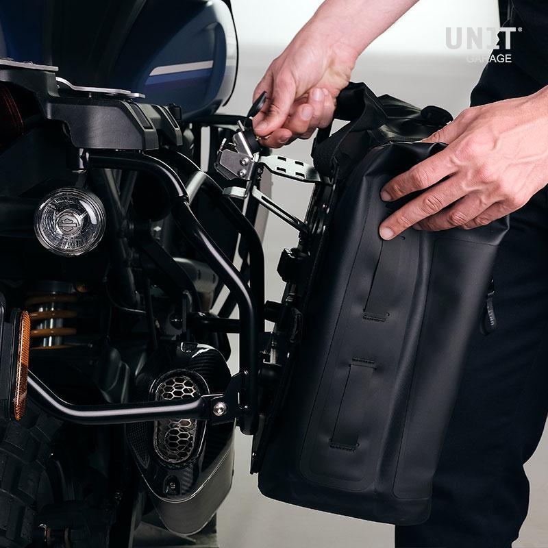 BMW R nineT 1200 Scrambler [2016-2023] - Aluminiumplatte + Schnellkupplung und Verschluss aus Edelstahl (Schalldämpferseite)