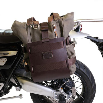 BMW R 1300 GS [2024–2026] - Aluminium-Taschenhalter mit verstellbarer Lederfront und Schnellkupplung + Rahmen rechts