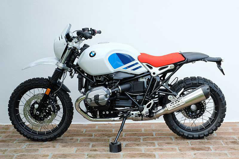 BMW R nineT 1200 Urban G/S (hoher Auspuff) [2017-2023] - Einzelsitzbank orange in sky