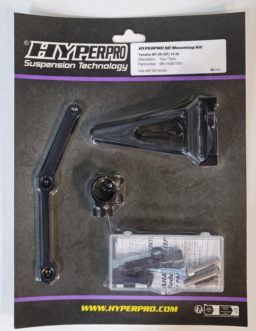 Yamaha MT-09 [HYPERPRO] - Styredæmpermonteringssæt, sort (MK-YA09-T001-B)